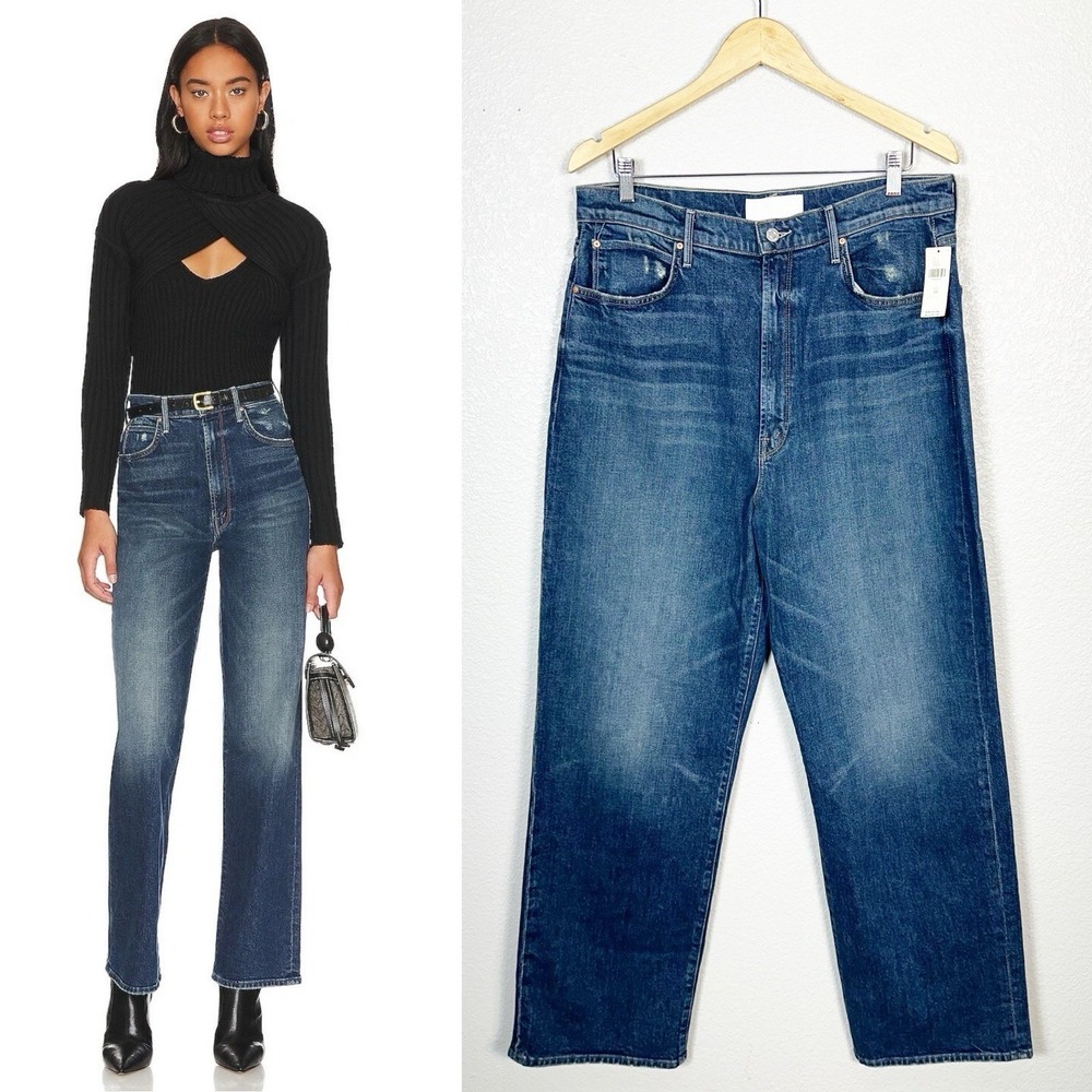 MOTHER Superior NWT Womens High Waisted Tunnel Vision Sneak Straight Leg Jean 34